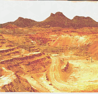 Teapot Mtn. beyond the open pit copper mine.